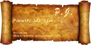 Paneth Júlia névjegykártya
